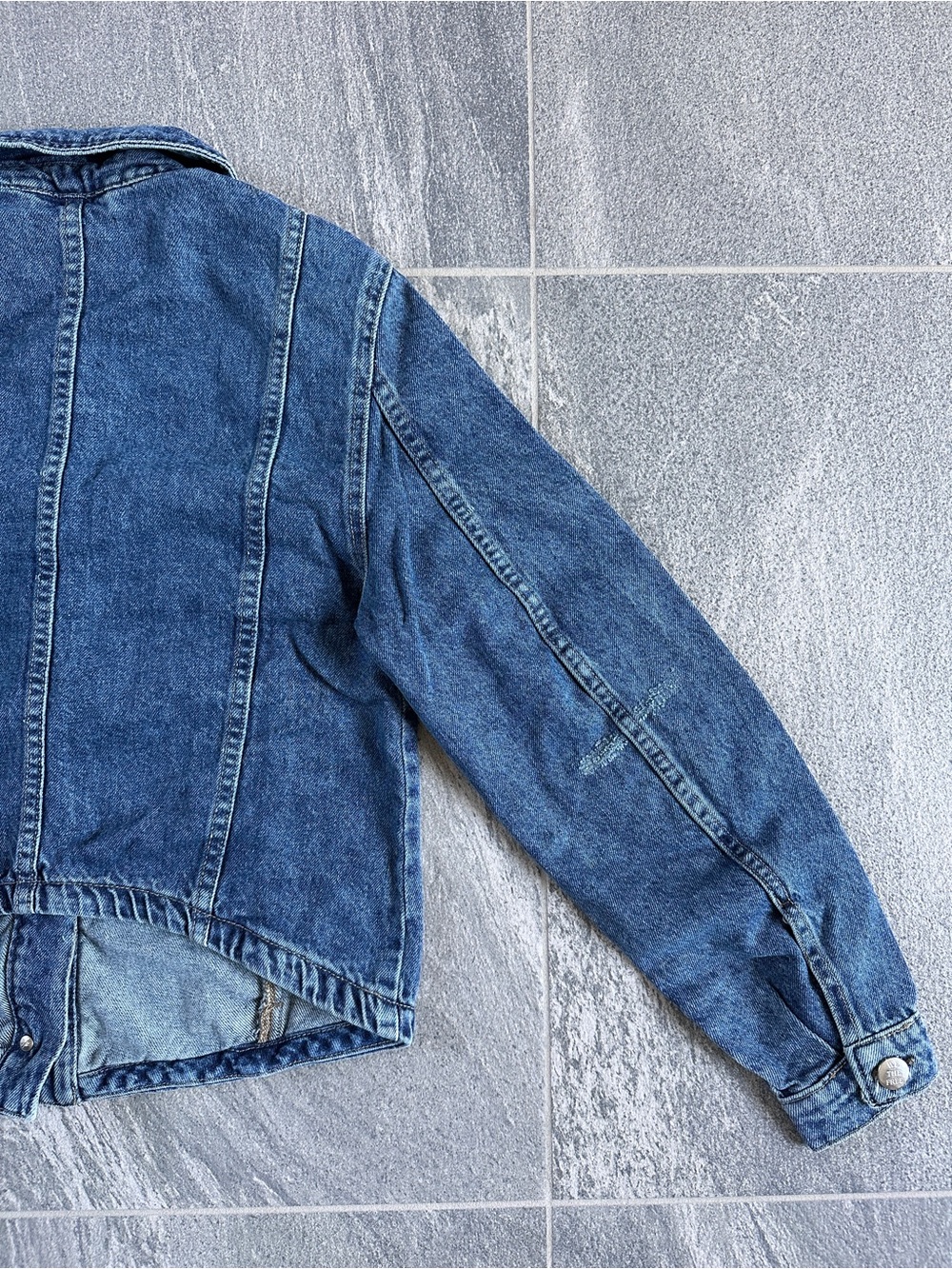 NWT Free People We The Free Jade Denim Jacket High low High Dove Medium wash S - Picture 14 of 16